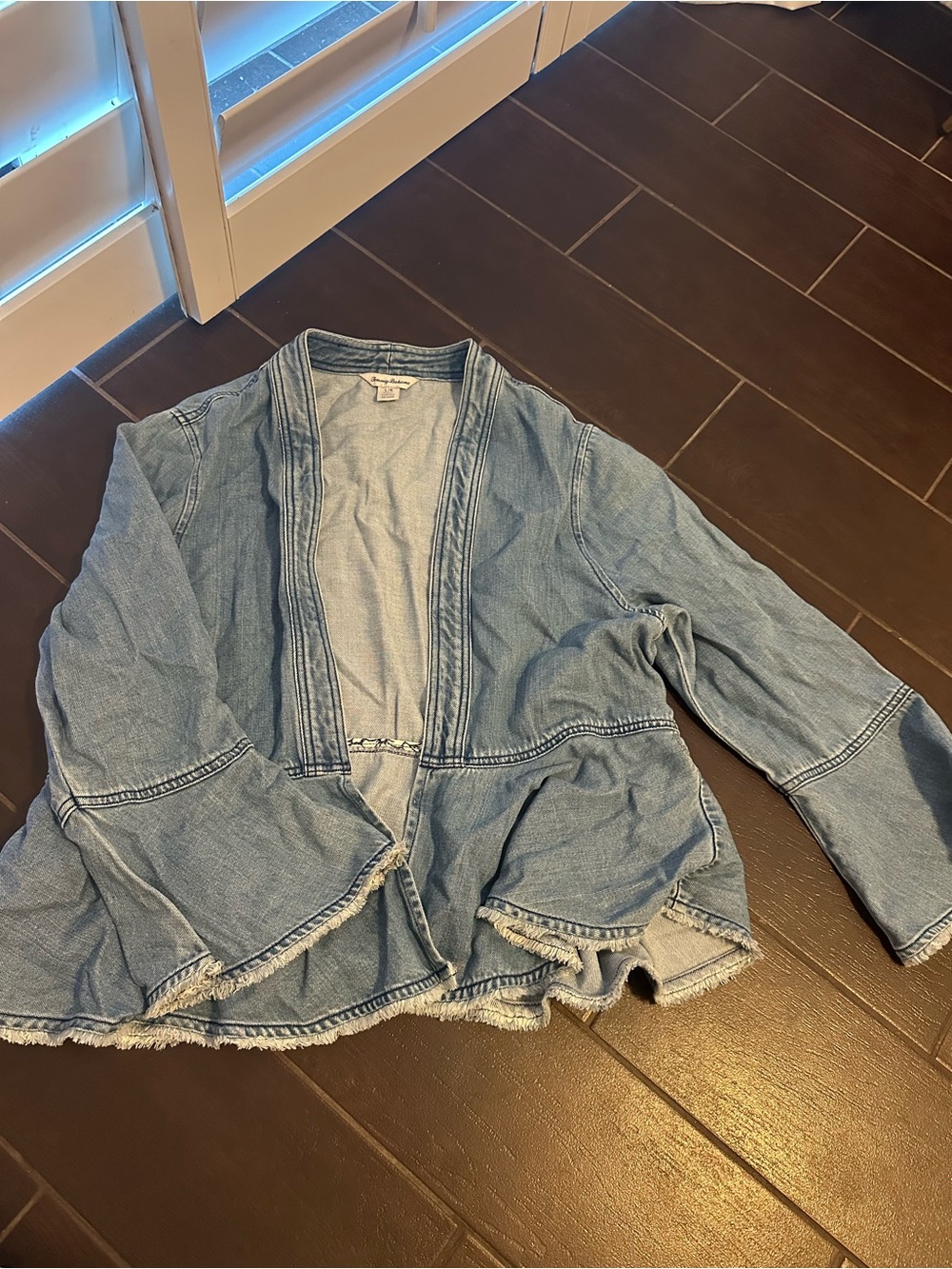 Tommy Bahama Light Wash Denim Open-Front Jacket